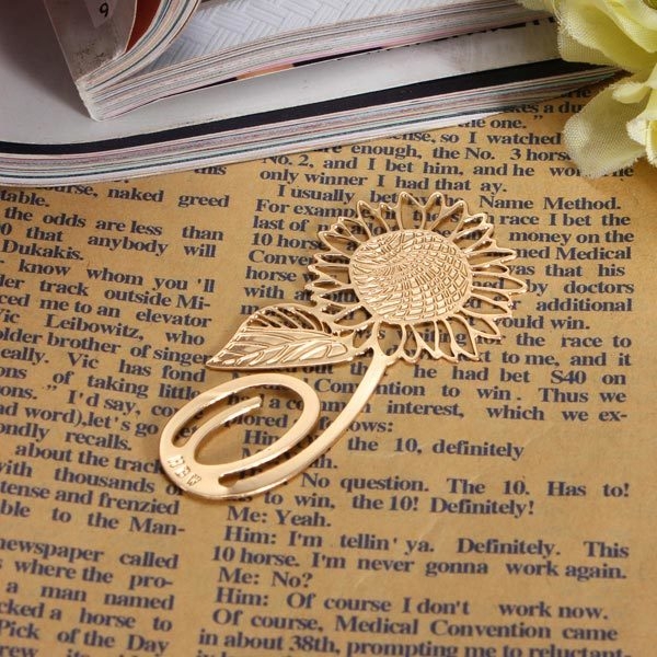 Lesen Goldene Sonnenblume Metallbookmark Buch Kennzeichen Aufkleber