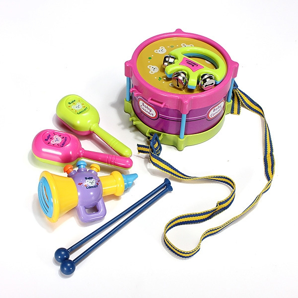 5pcs Baby Roll Trommel Musikinstrumente für Kinder Drum Set Kinder Spielzeug