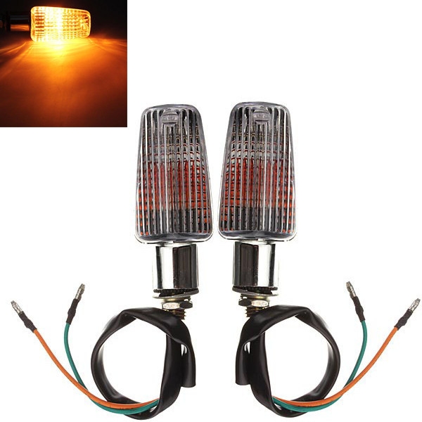 Universal Chrome Motorrad Blinker Signalleuchten Amber Light