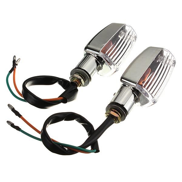 Universal Chrome Motorrad Blinker Signalleuchten Amber Light