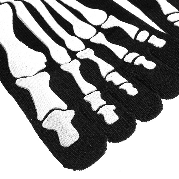 Mens fünf Zehen Socken Soft Paw Skeleton Neuheit Socken 