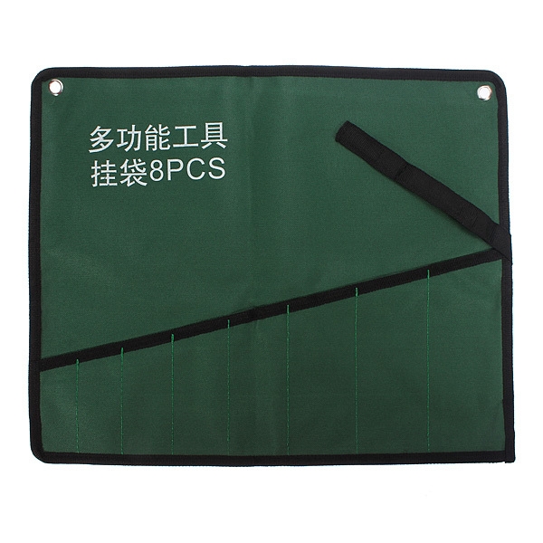 8pcs Taschen Canvas Werkzeugrolle Taschenschraubenschlüssel Aufbewahrungstasche