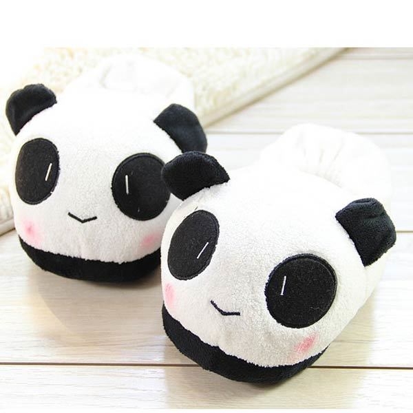 Frauen Männer Lovers Cute Panda Plüsch Warm Innen Zuhause Hausschuhe Schuhe