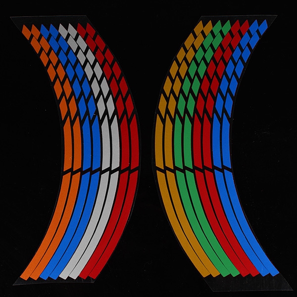 Multicolor Rad Aufkleber Reflektierende Rim Streifen Decal Tape