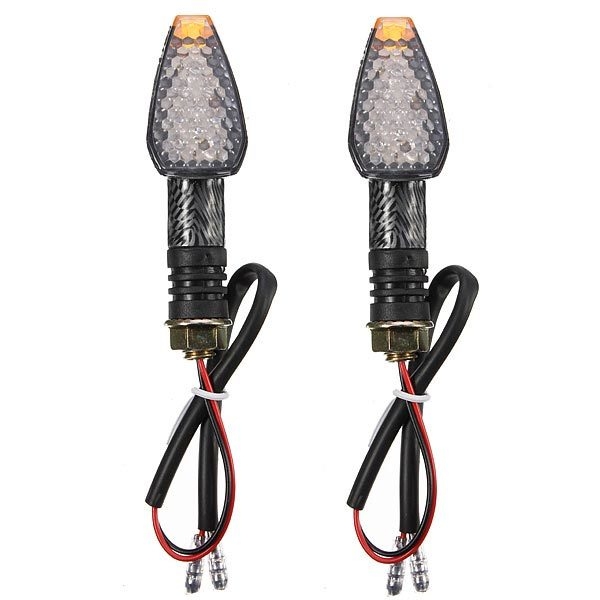 12v Motorradumdrehung LED leichter orange Bernsteinanzeigekohlenstoff