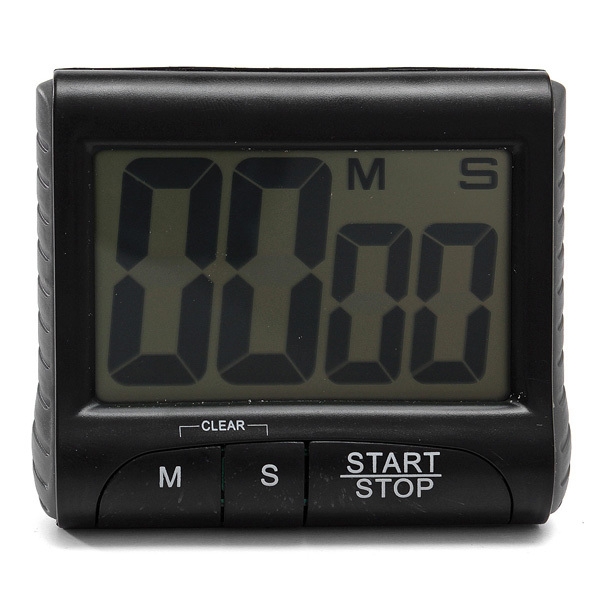 LCD Digital Kitchen Timer Count Down Up Clock lauter Alarm Schwarz Weiß