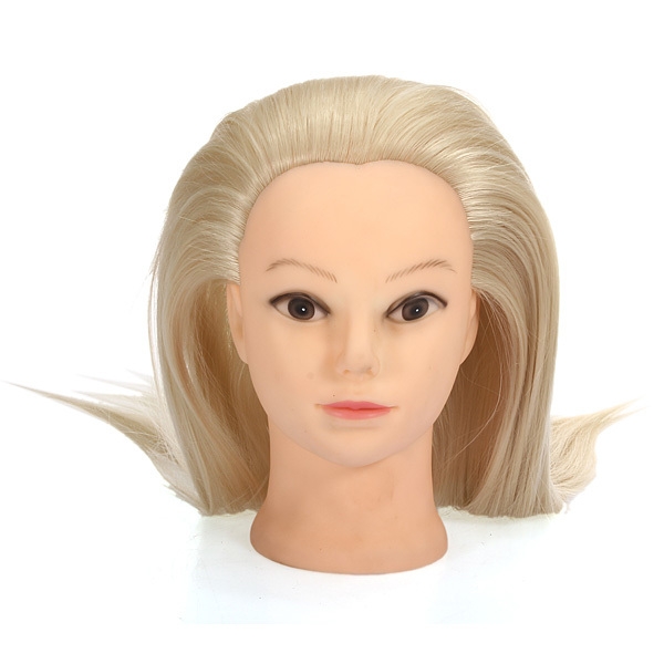 18 Zolle Blonde Fiber Haar Friseur Training Kopf Modell