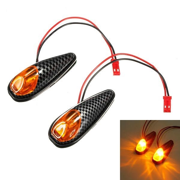 2x LED Universalmotorrad Blinker Leuchtmelder Lampen Bernstein