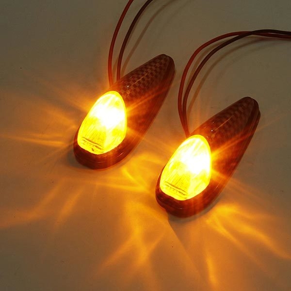 2x LED Universalmotorrad Blinker Leuchtmelder Lampen Bernstein