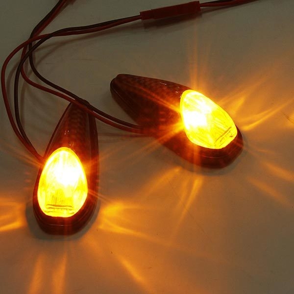 2x LED Universalmotorrad Blinker Leuchtmelder Lampen Bernstein