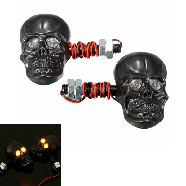 Motorrad Skeleton Kopf Schädel Blinkeranzeige 12V 0.5W