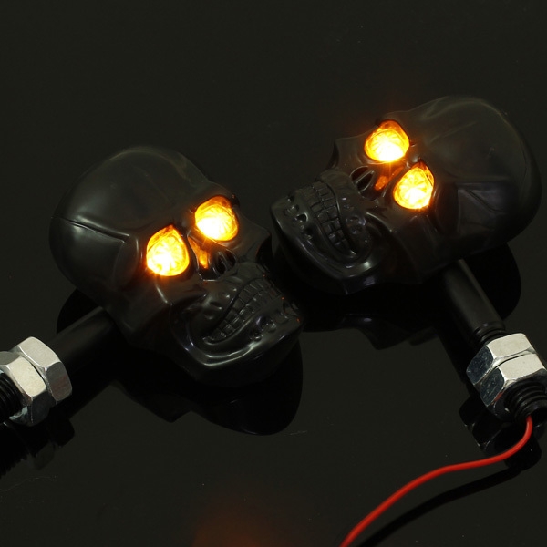 Motorrad Skeleton Kopf Schädel Blinkeranzeige 12V 0.5W