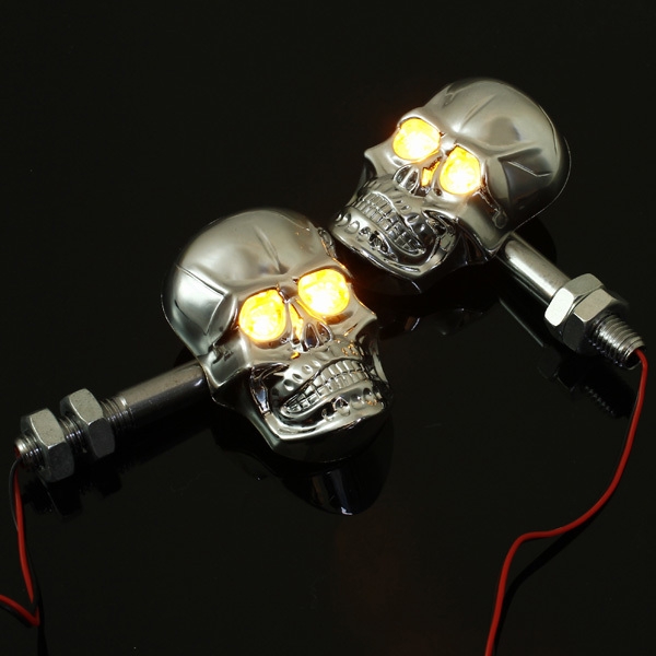 Motorrad Skeleton Kopf Schädel Blinkeranzeige 12V 0.5W