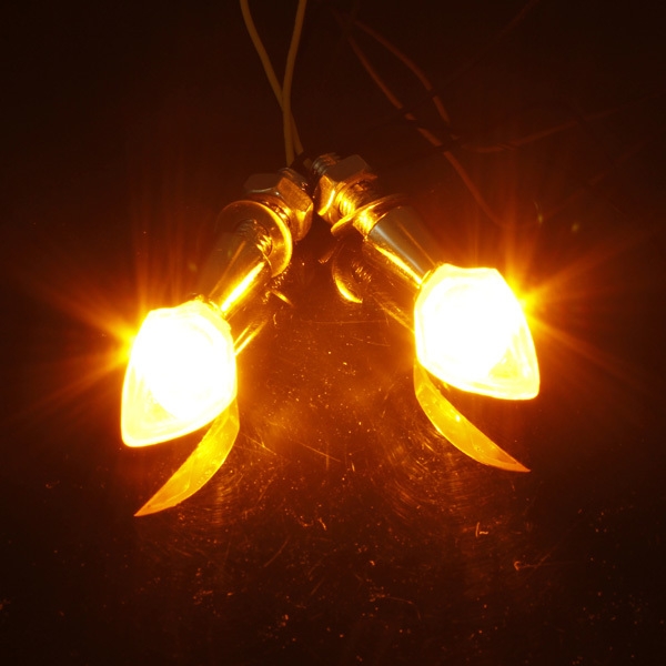 2x Universalmotorrad LED Blinker-Kontrollleuchte E Zeichen 12V