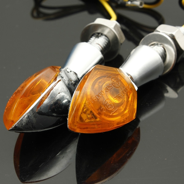 2x Universalmotorrad LED Blinker-Kontrollleuchte E Zeichen 12V