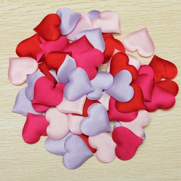 100pcs Satin Herz geformte Hochzeits Sammelalbum Schmuck