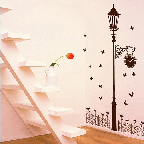 Zaun-Straßen-Licht-Schmetterlings-Wand-Aufkleber-entfernbares Abziehbild