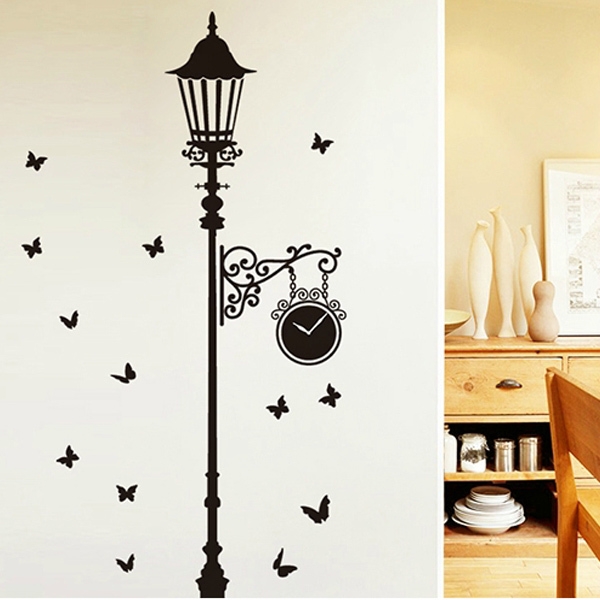 Zaun-Straßen-Licht-Schmetterlings-Wand-Aufkleber-entfernbares Abziehbild