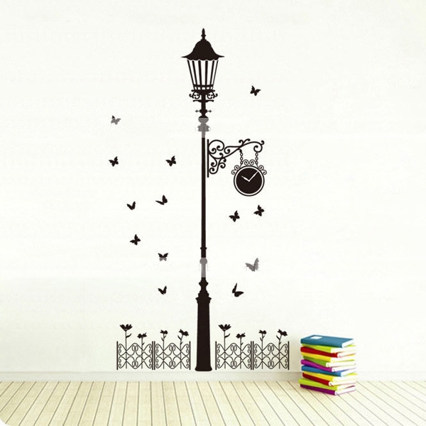 Zaun-Straßen-Licht-Schmetterlings-Wand-Aufkleber-entfernbares Abziehbild