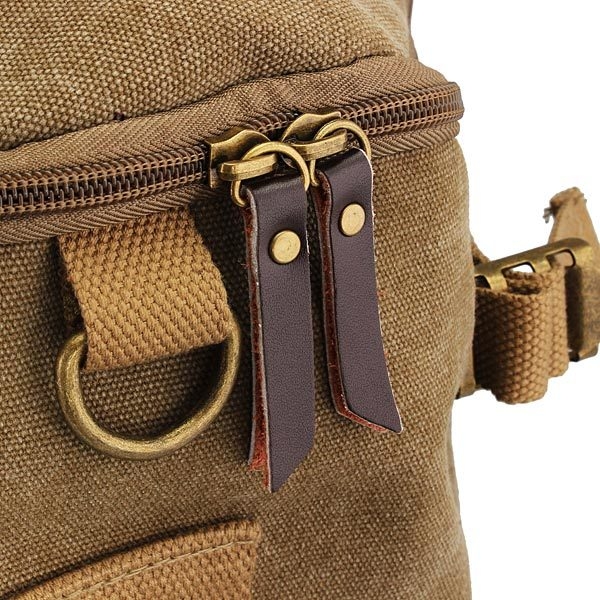 Doppelnutzung Männer Leinwand Wandern Camping Kaffee Khaki Rucksack
