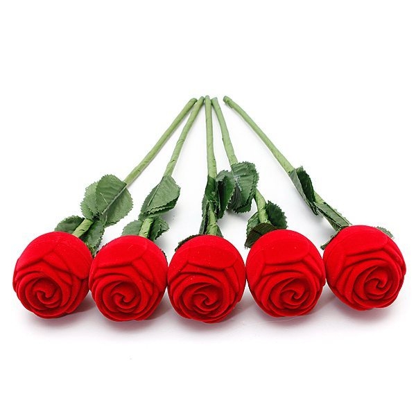 Rote Rosen Blumen Ring Box Hochzeits Ring Ohrring Geschenk Schmuckschatulle