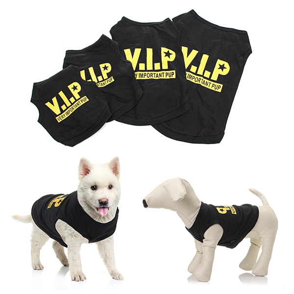 VIPhaustier bekleidet HundT-Shirt des jungen Hunds sehr wichtiger junger Hund schwarze Kleidungsweste