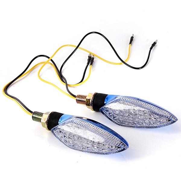 15 LED Motorrad Blinker Kontrollleuchte Lampe Schwarz Blau