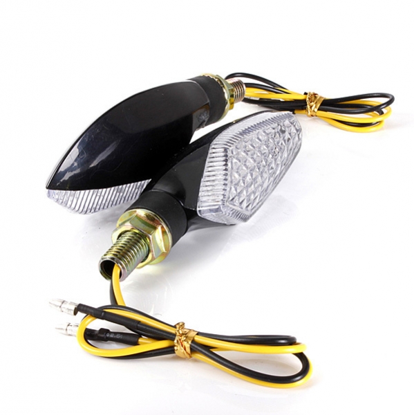 15 LED Motorrad Blinker Kontrollleuchte Lampe Schwarz Blau
