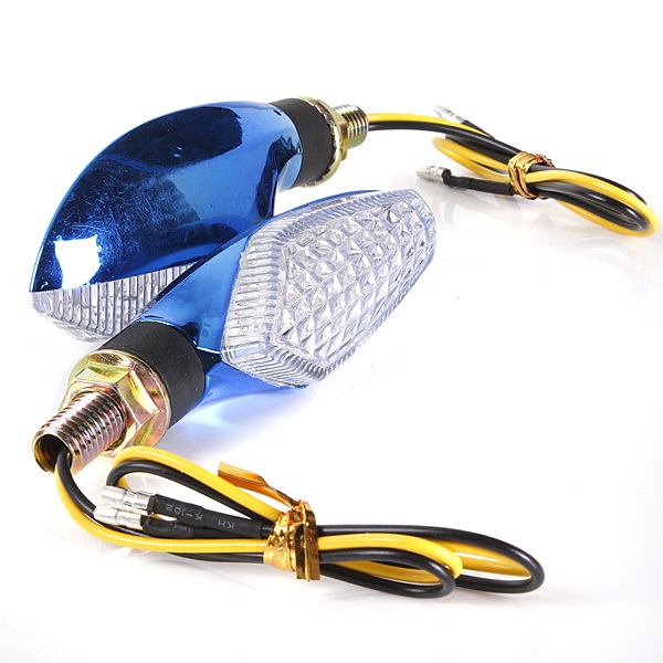 15 LED Motorrad Blinker Kontrollleuchte Lampe Schwarz Blau