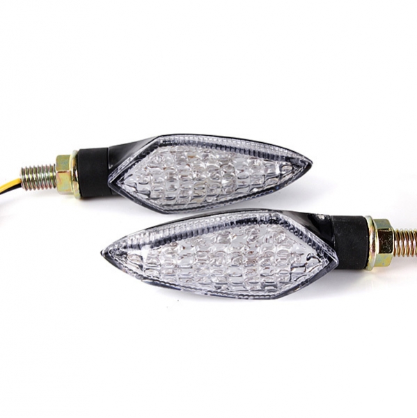 15 LED Motorrad Blinker Kontrollleuchte Lampe Schwarz Blau