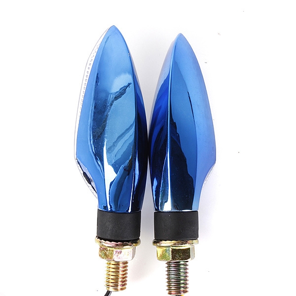 15 LED Motorrad Blinker Kontrollleuchte Lampe Schwarz Blau