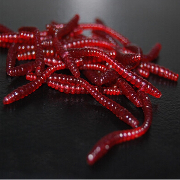 1pc Weiche EarthWorm Angelköder Silikon Plastik Red Worms Bait