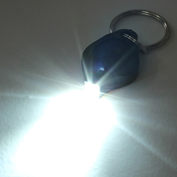 2X Mini LED Licht Torch Key Schlüsselanhänger Taschenlampe Camping Wandern Schwarz