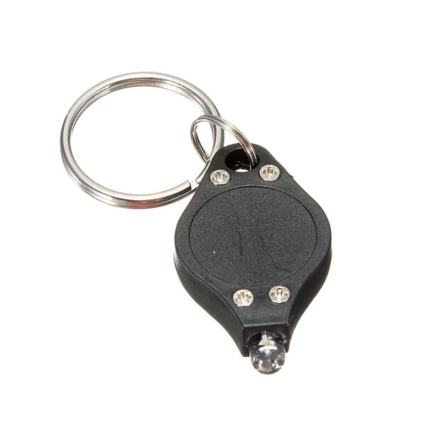 2X Mini LED Licht Torch Key Schlüsselanhänger Taschenlampe Camping Wandern Schwarz
