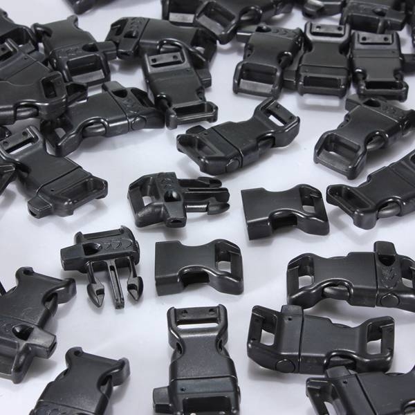 100 Stück Curved Whistle Release Gürtelschnallen für Paracord Armbänder Gurtband Gurte