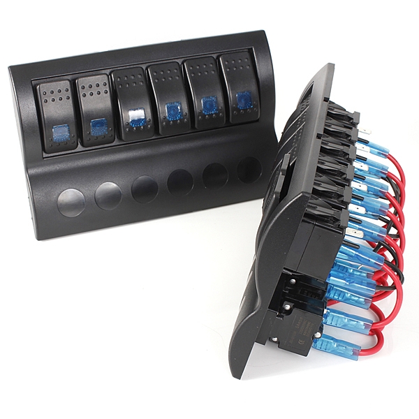 Boot 6 Gang Rocker Circuit Breaker Switch Panel Mit LED Indicator