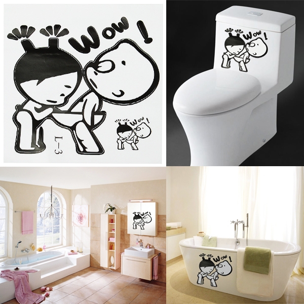 Lustige Junge Und Mädchen Sticker Badezimmer Wand WC Brille Dekoration