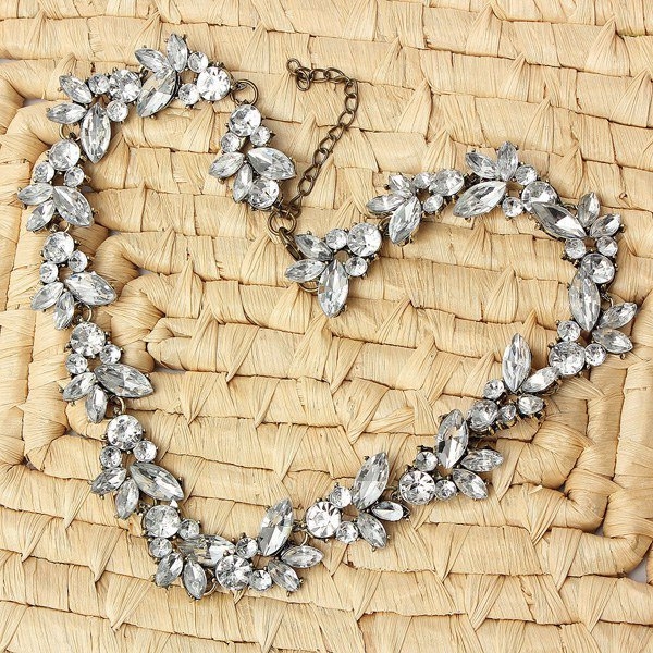 Klar Kristallblatt Schellfisch Aussagen Halskette Metallkette Choker