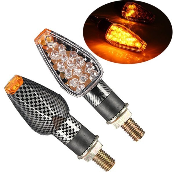 Carbon Motorrad Blinker 14 LED Anzeigeleuchten für Honda