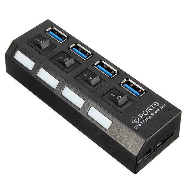 4 Port USB 3.0 HUB / Aus Schalter AC Adapter