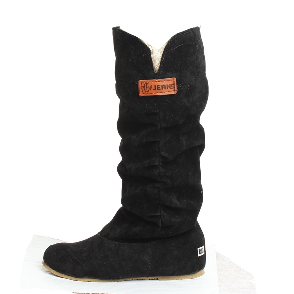 Damenkniestrümpfe Stiefel Spitze Stulpe erhöhten Innenwollschuhe