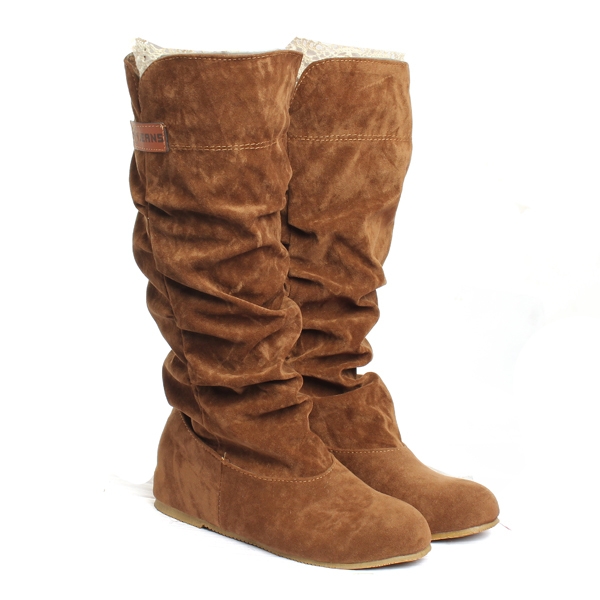 Damenkniestrümpfe Stiefel Spitze Stulpe erhöhten Innenwollschuhe