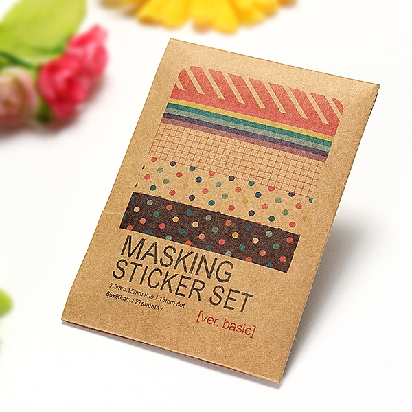 27 Blätter Dekorative Masking Aufkleber Set Etikettierung Handwerk Scrapbooking