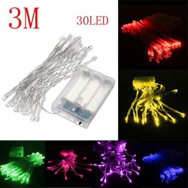 3M 30 LED batteriebetriebene Weihnachtshochzeitsfest Schnur feenhaftes Licht