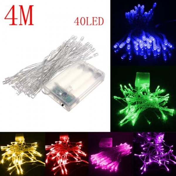 4M 40 LED batteriebetriebene Weihnachtshochzeitsfest Schnur feenhaftes Licht