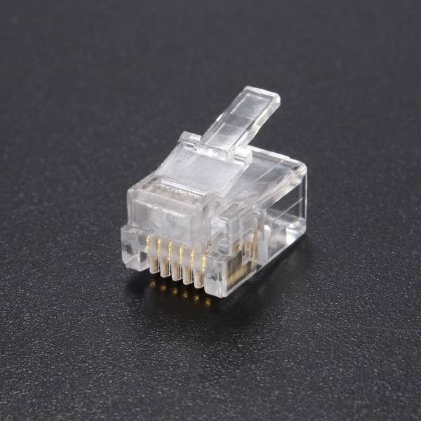 50PCS RJ12 Modular Cable Head Plug Ethernet Netzwerkanschluss überzogen