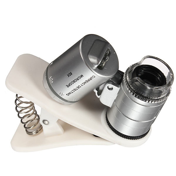 60X Zoom Mini UV LED Mikroskop Vergrößerungsglas Mikroobjektiv Währungs Detect