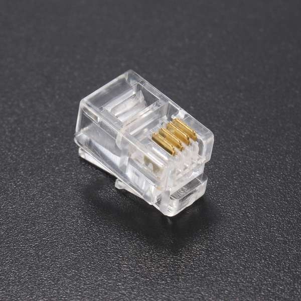 50PCS RJ11 Modular Cable Head Plug Ethernet Netzwerkanschluss