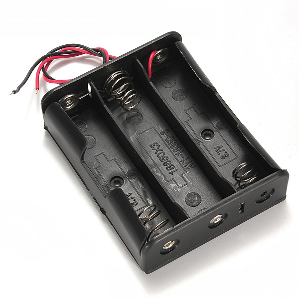 Schwarz Kunststoff Batterie Speicher Fall Kasten Halter für 3x18650 11.1V