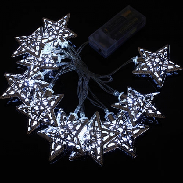 Batteriebetriebene 1.2m 10 LED Stars Schnur feenhafte Licht Weihnachtsdekor